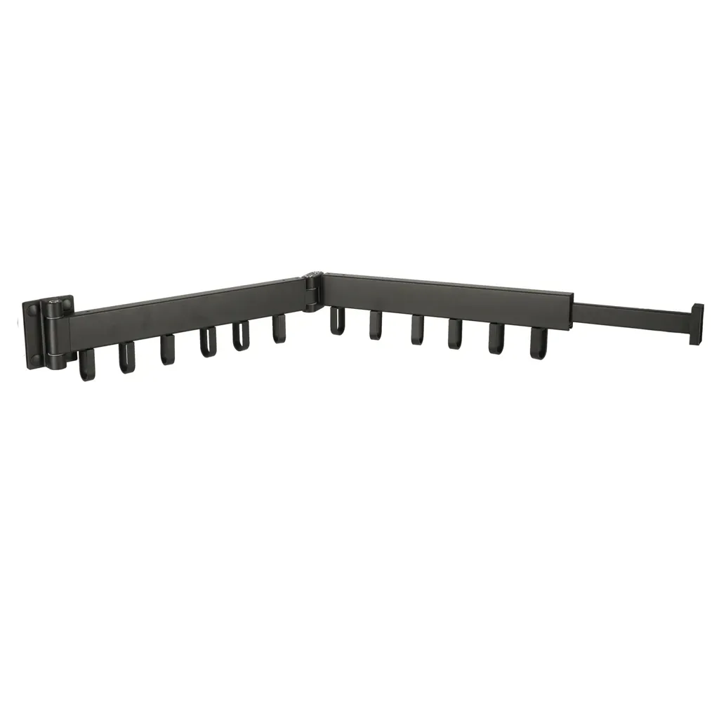 teleskopska produžna zidna vješalica 84cm crna - slika 2