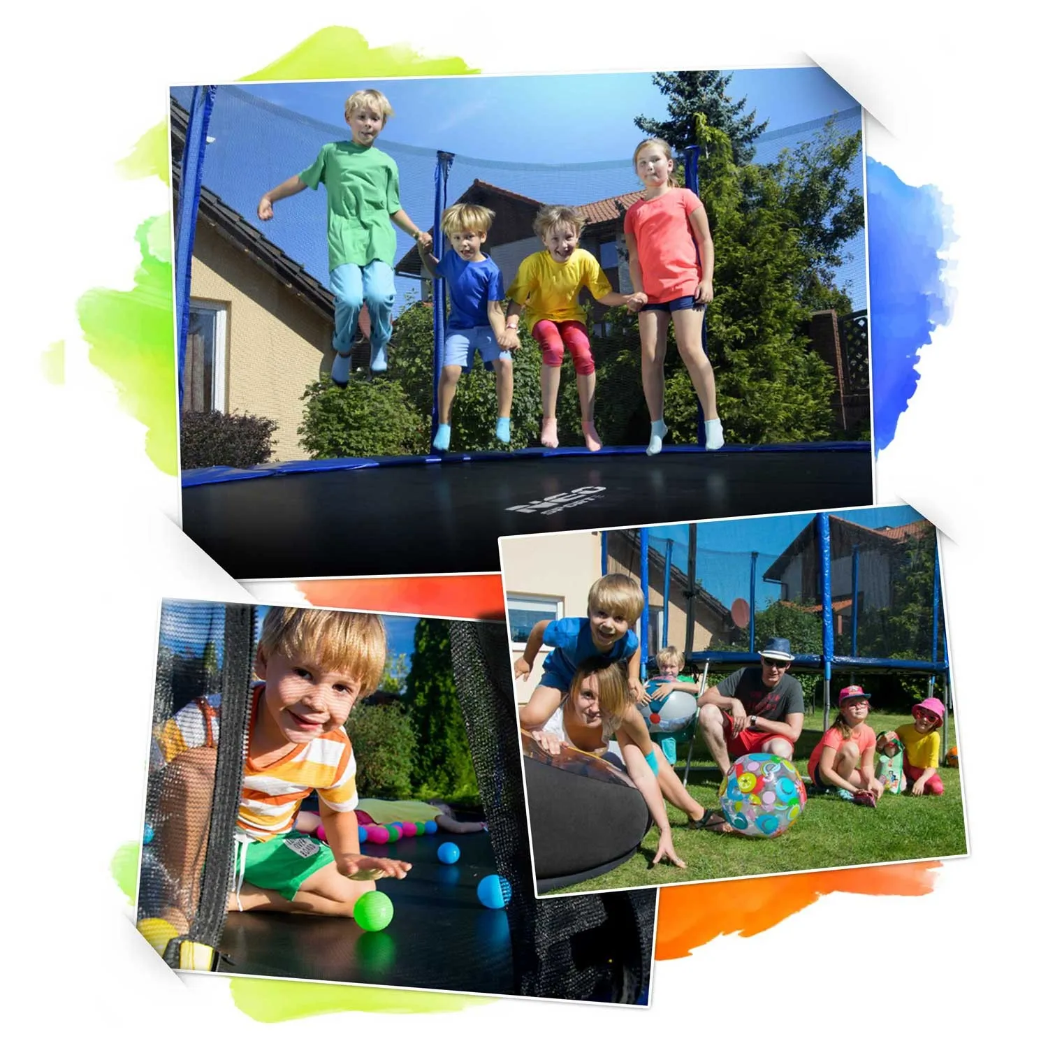 neo-sport profilirani vrtni trampolin 312 cm (10 ft) s unutarnjom mrežom, narančasti - slika 5