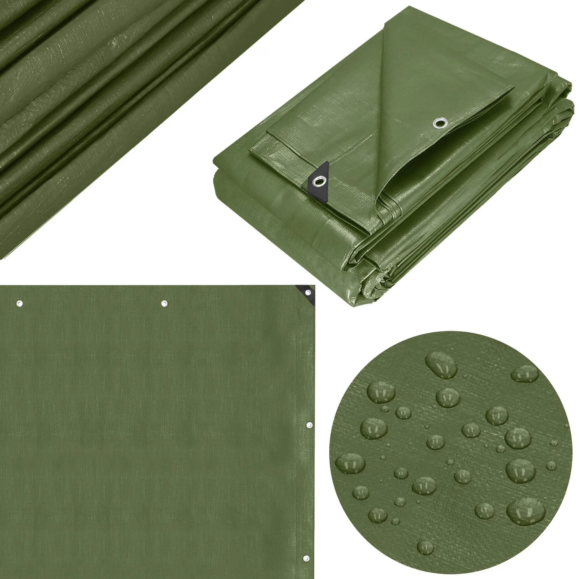 cerada 4 x 5 m tamnozelena srebrna - slika 5