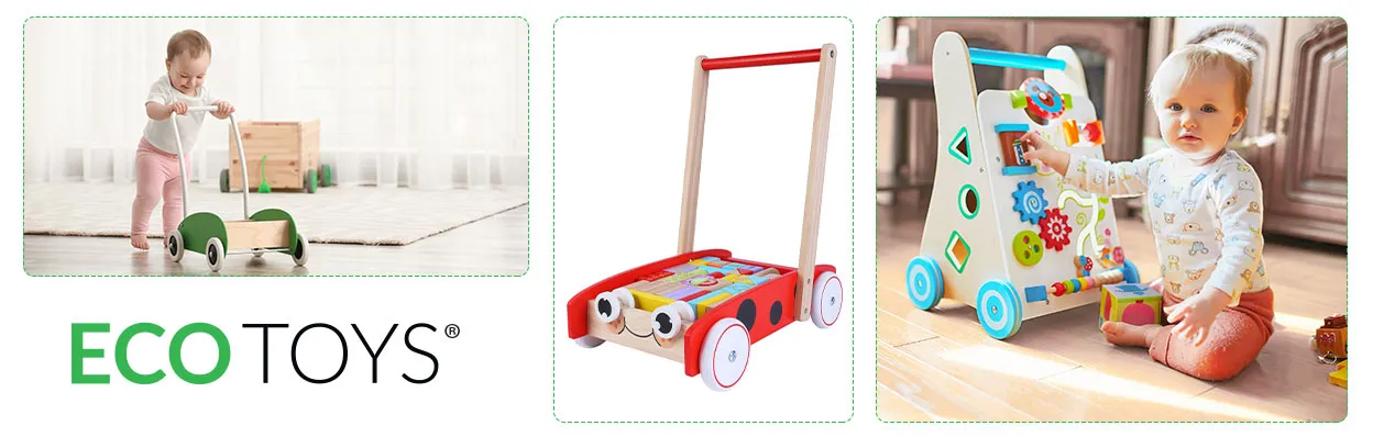 ecotoys drvena guralica s kockicama 40kom. - slika 5
