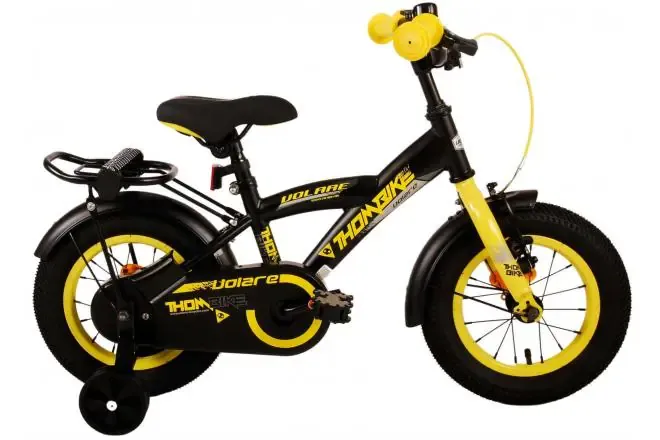 volare dječji bicikl thombike 12" crno-žuti - slika 2