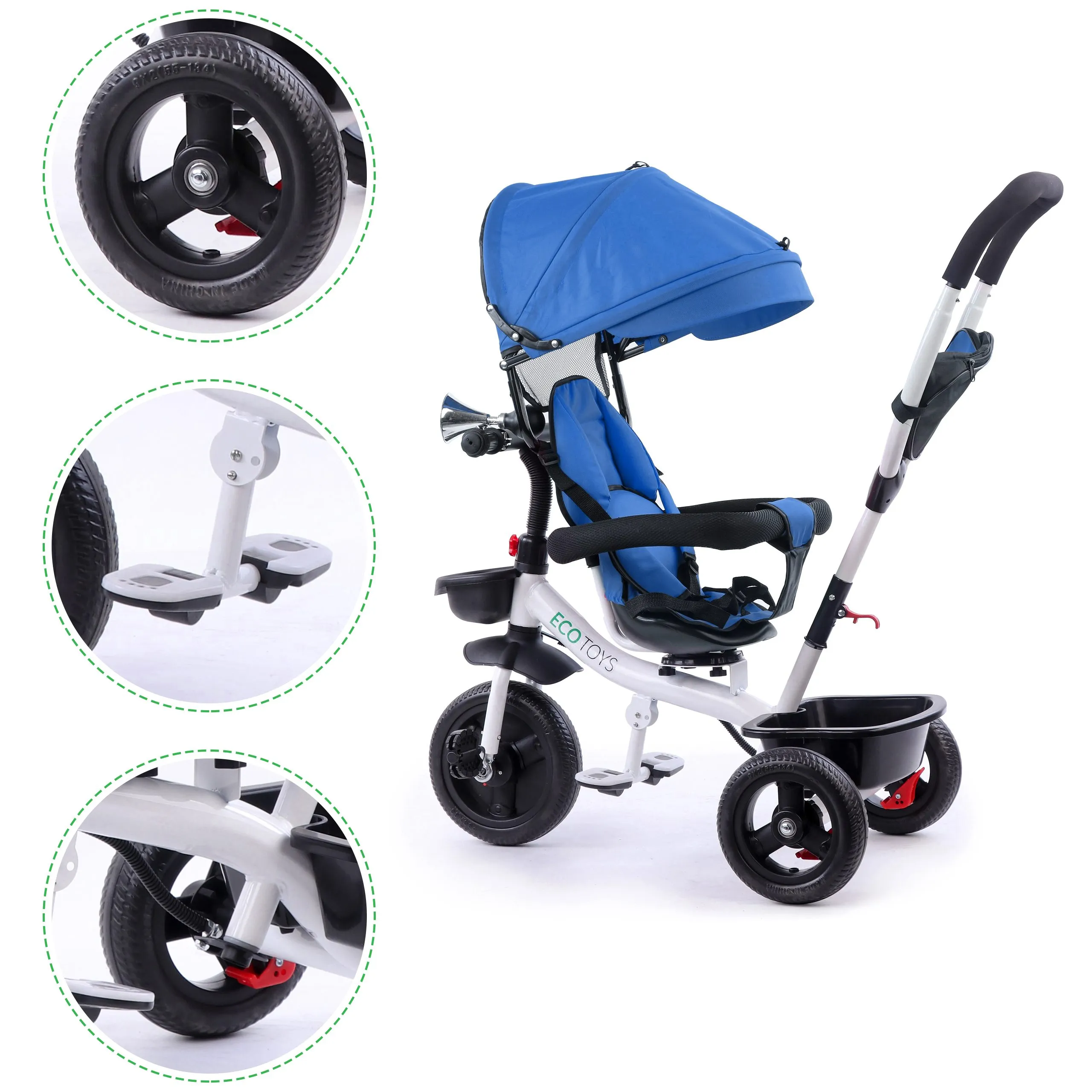 ecotoys dječji tricikl plavi - slika 5