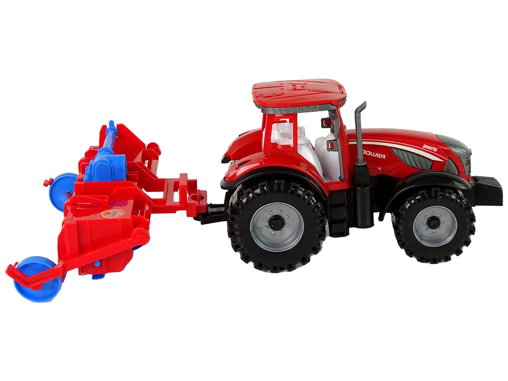 traktor s plugom crveni - slika 7