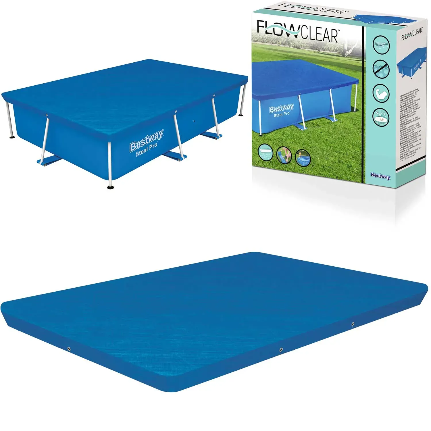 poklopac za bazen s okvirom 259 x 170 cm bestway 58105 - slika 2