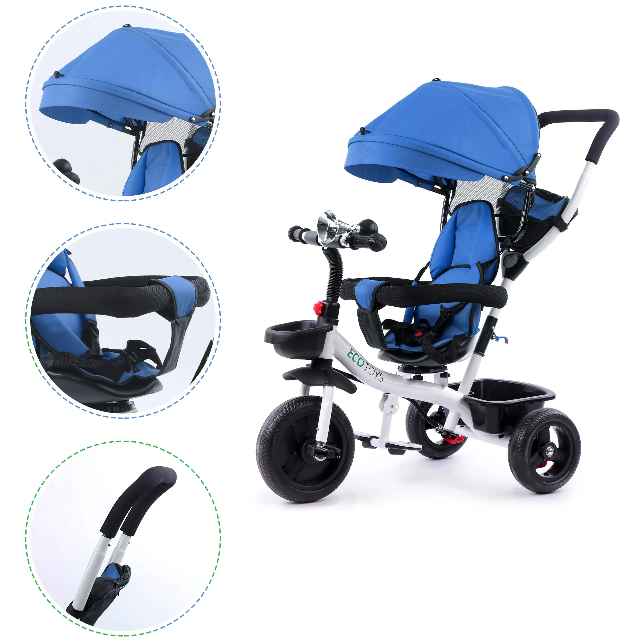 ecotoys dječji tricikl plavi - slika 4