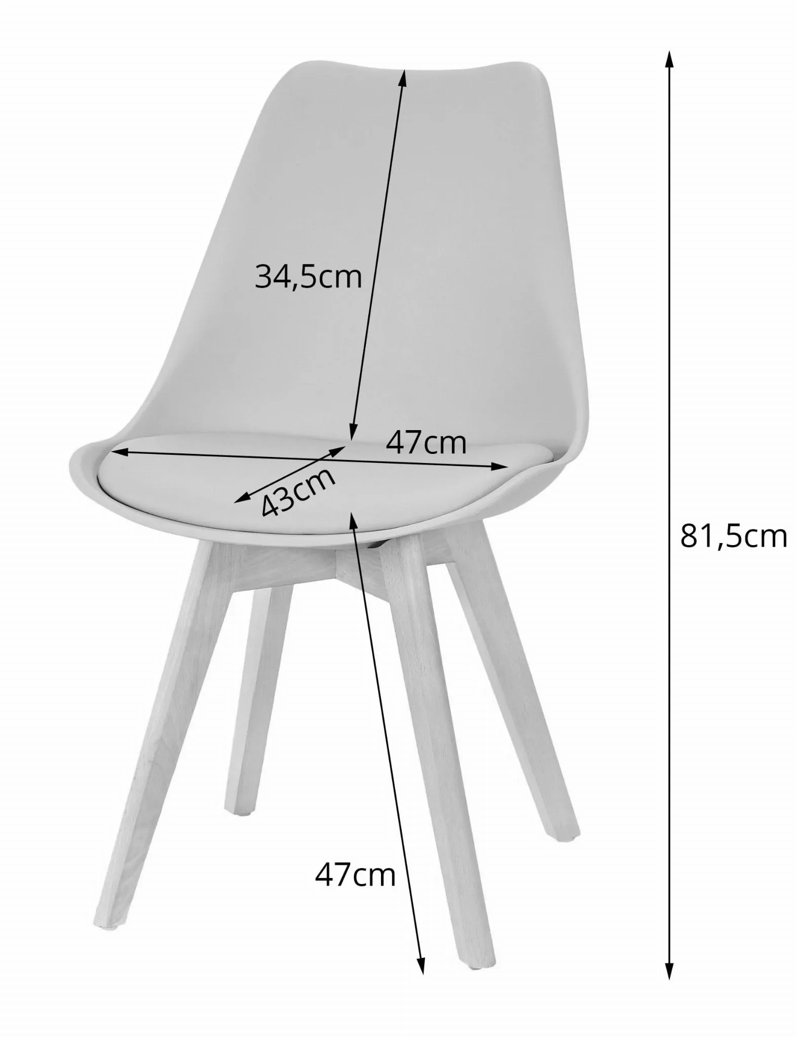 stol 80x80 crne noge + 4 mark stolice crne prirodne noge - slika 3