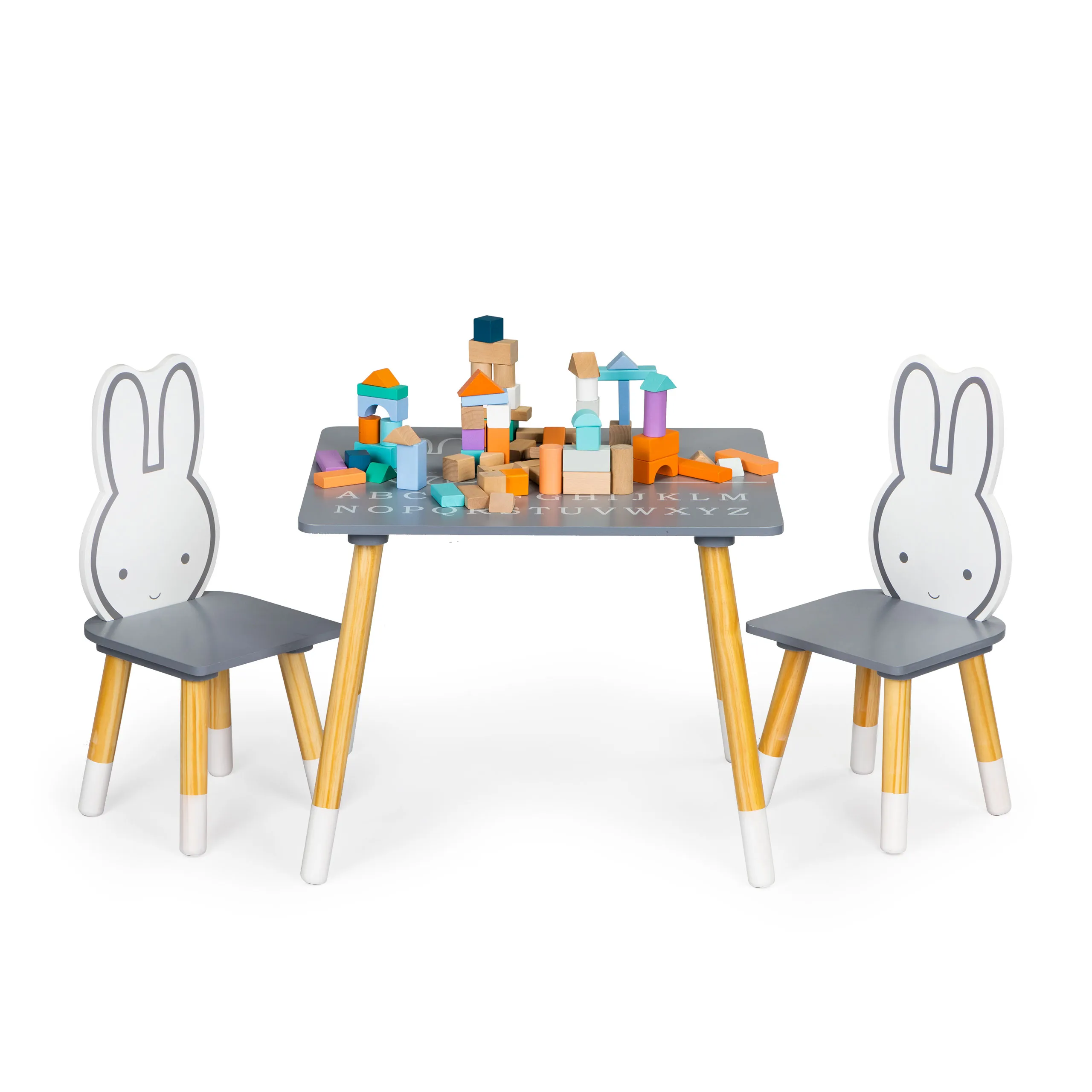 ecotoys wh141 set dječji stol sa stolicama zeko - slika 7