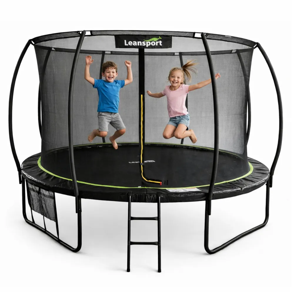 vrtni trampolin s unutarnjom mrežom crno-zeleni 366 cm - slika 3
