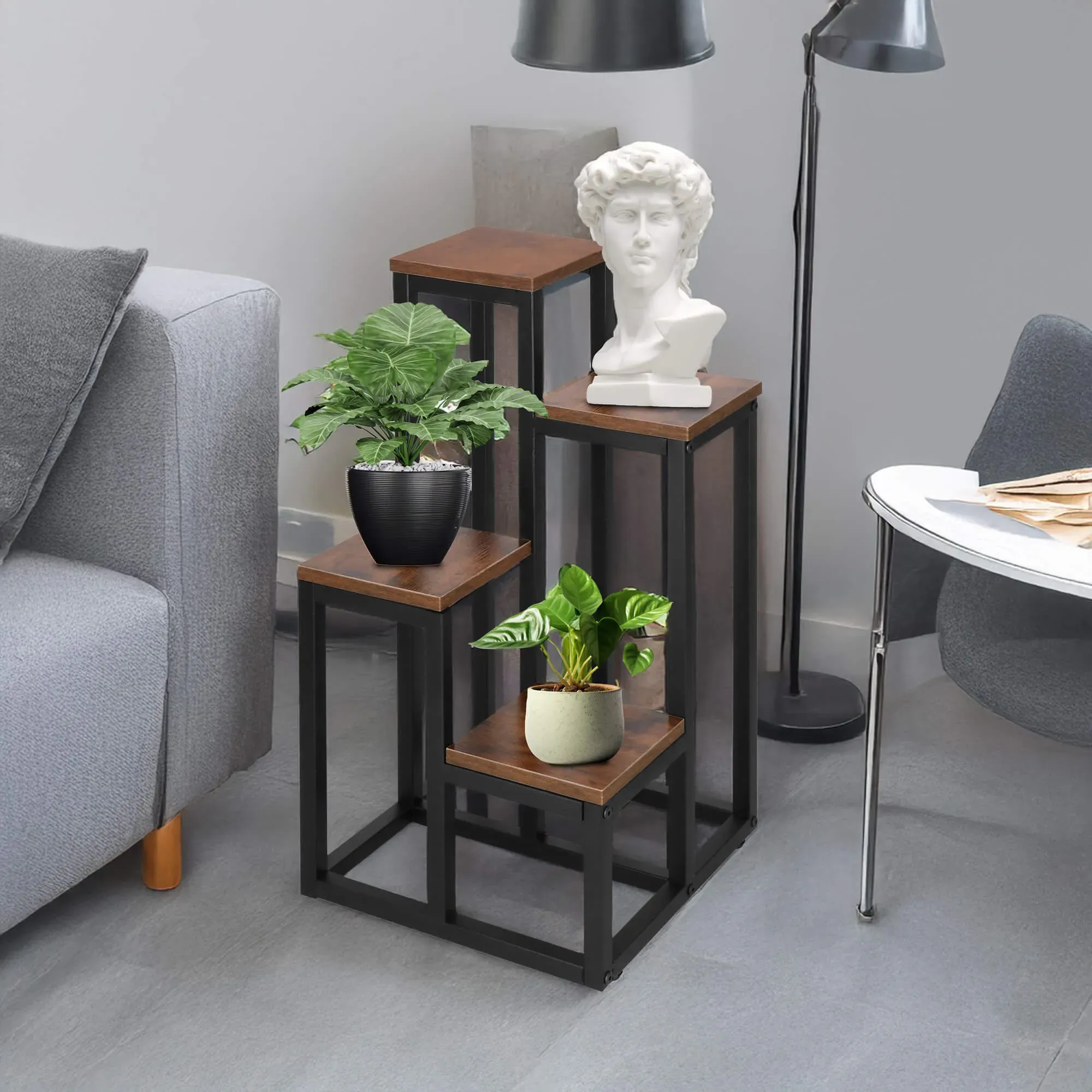 Metalni stalak za cvijeće s 4 razine 34 x 34 x 68 cm - Pribislavec