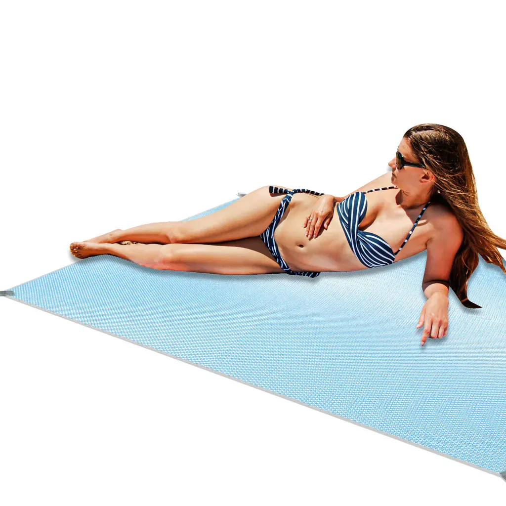 xxl prostirka za plažu 200x200cm plava - slika 5