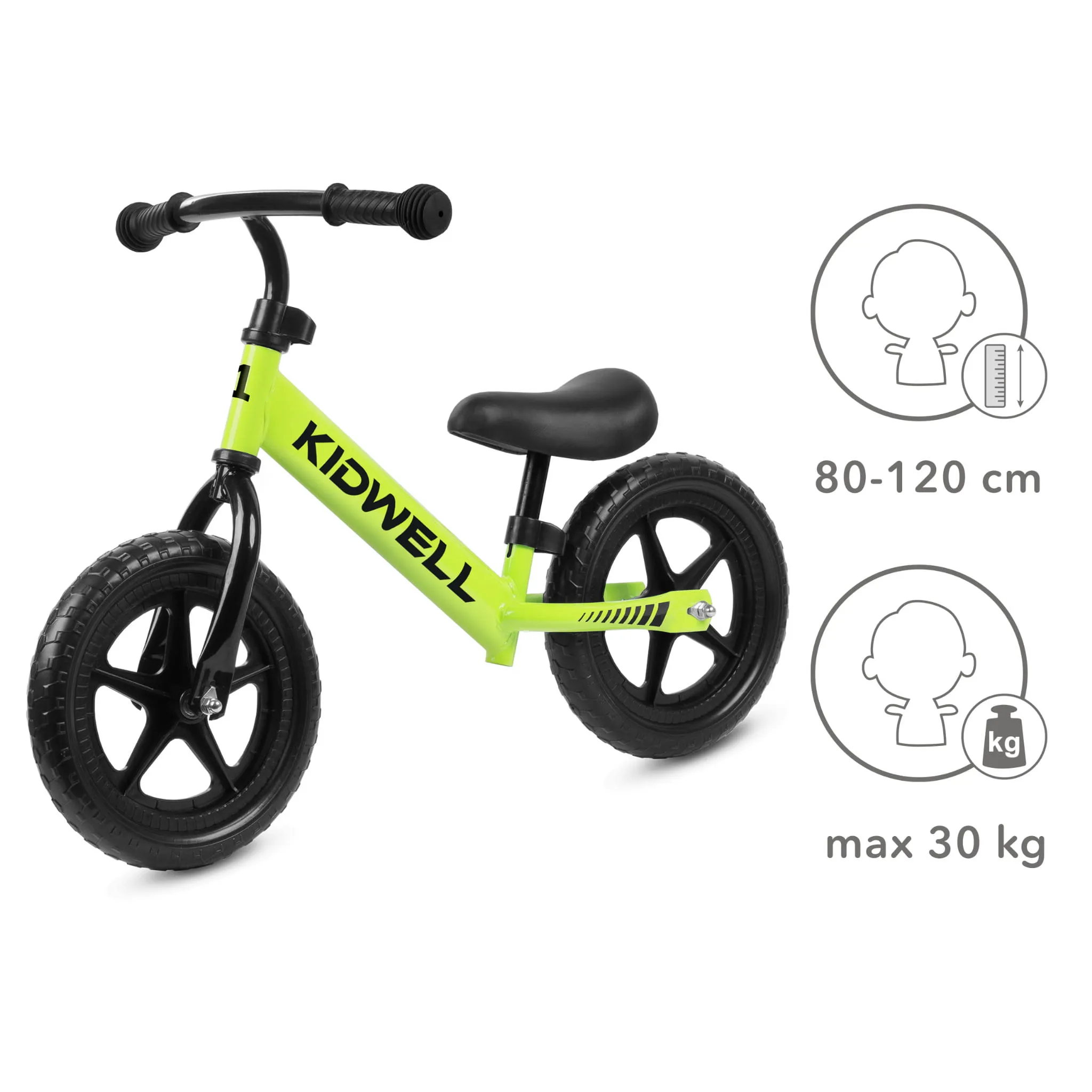 kidwell rebel dječji bicikl bez pedala, zeleni - slika 6