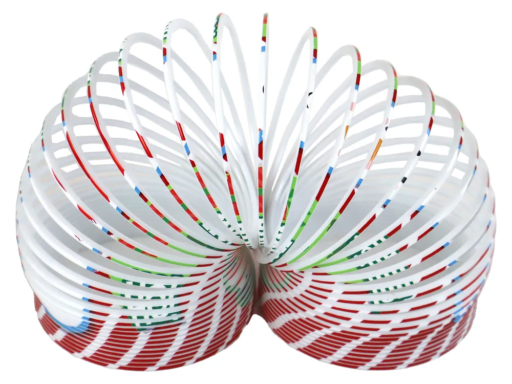 spiralna opruga s božićnim detaljima 6 cm bijelo-crvena - slika 4