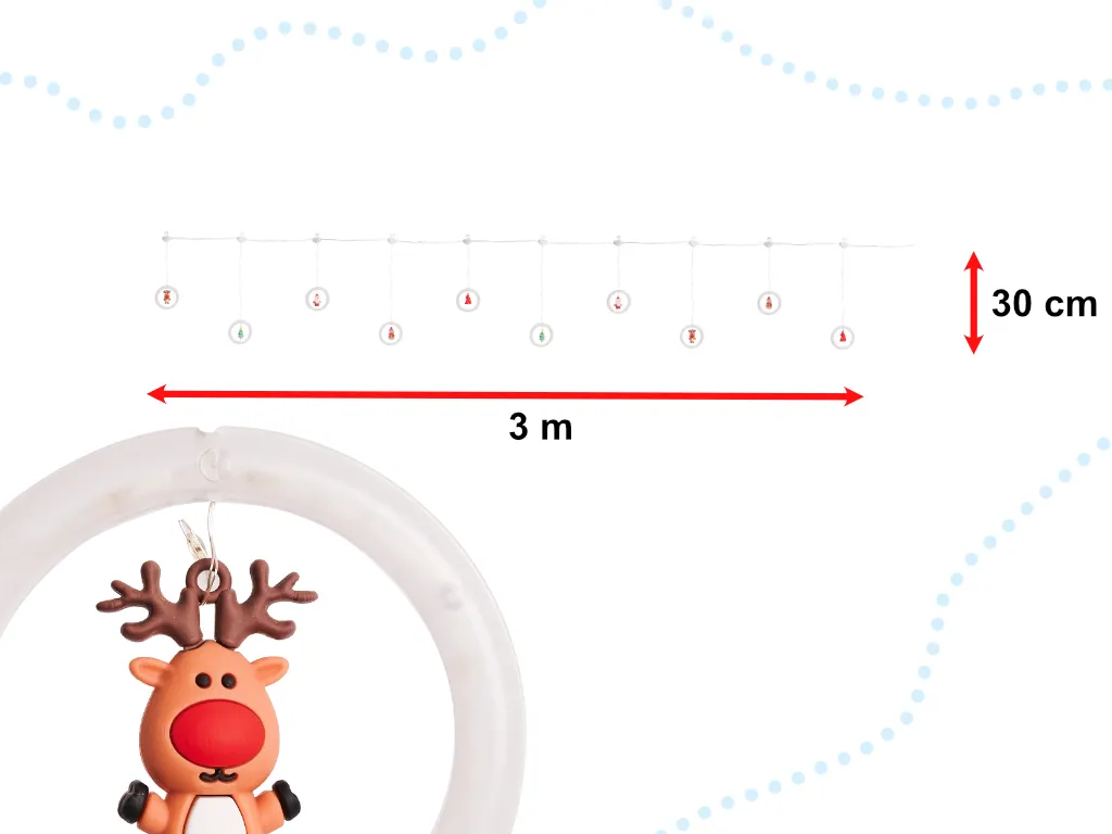 led zavjesa 3m 125kom. figurice toplo bijele - slika 7