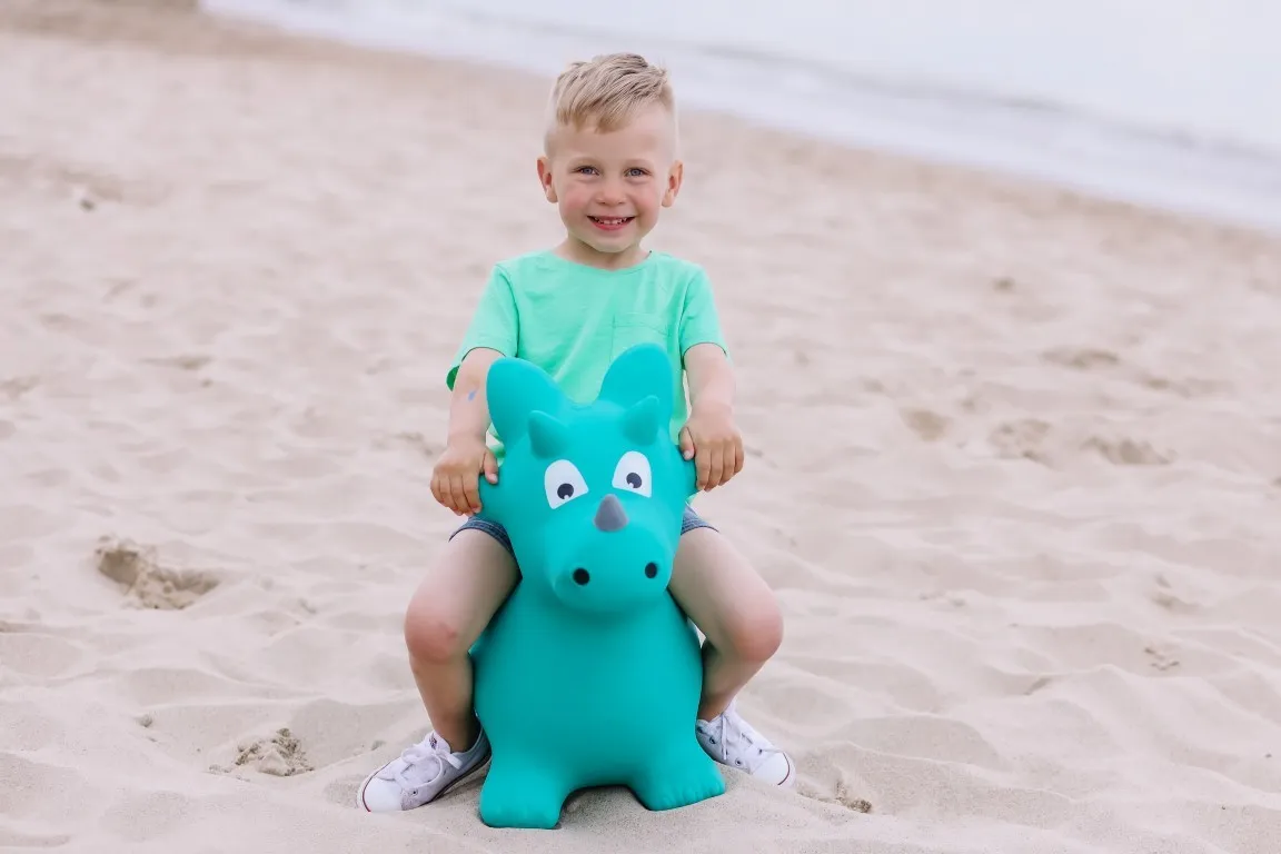 dinosaur za skakanje 60cm zeleni - slika 9