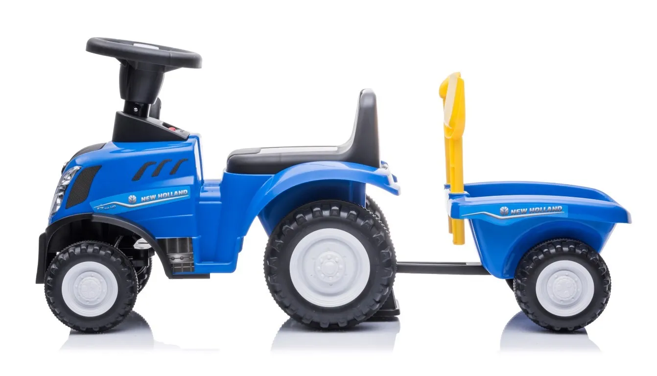 dječji traktor guralica s prikolicom new holland plavi - slika 3