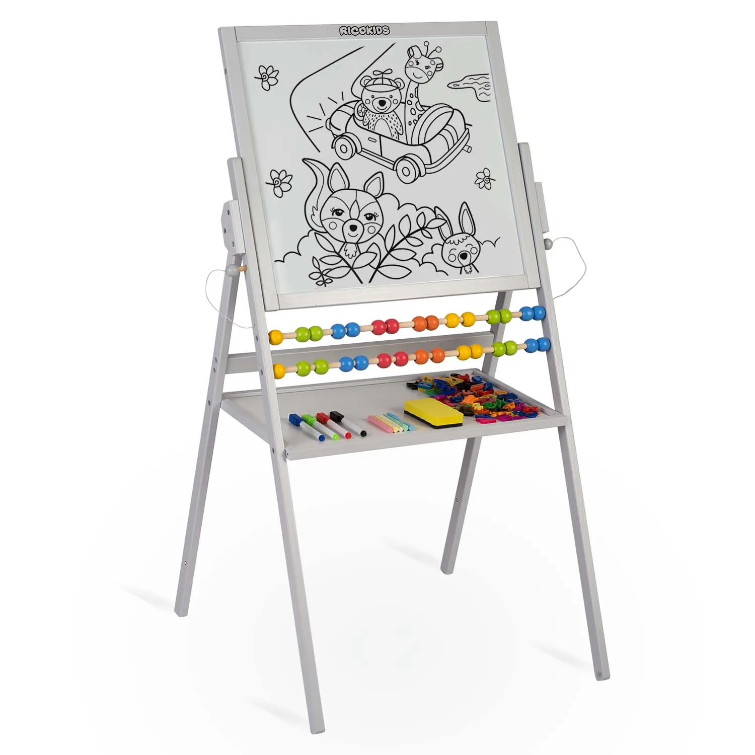 ricokids magnetska okretna ploča za kredu - siva - slika 5