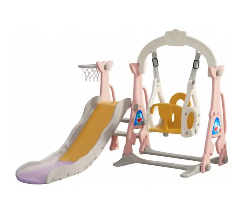MamaKids ljuljačka s toboganom za djecu, sivo roza 170 cm - Pribislavec