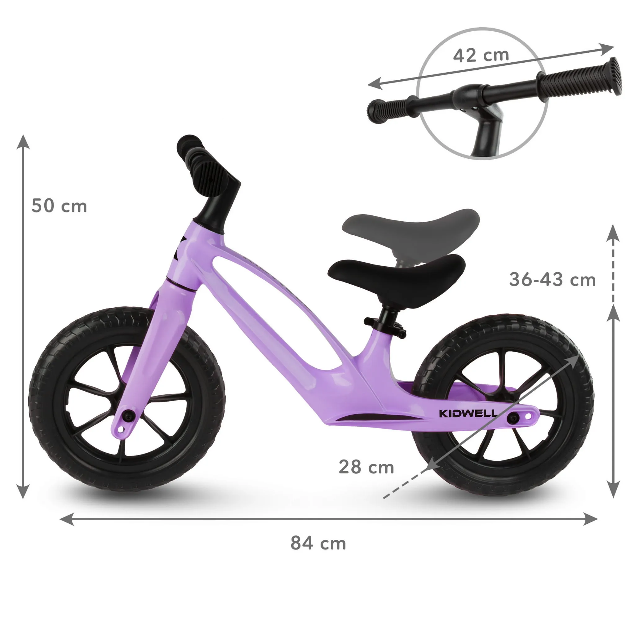 kidwell vito dječji bicikl bez pedala, ljubičasti - slika 7