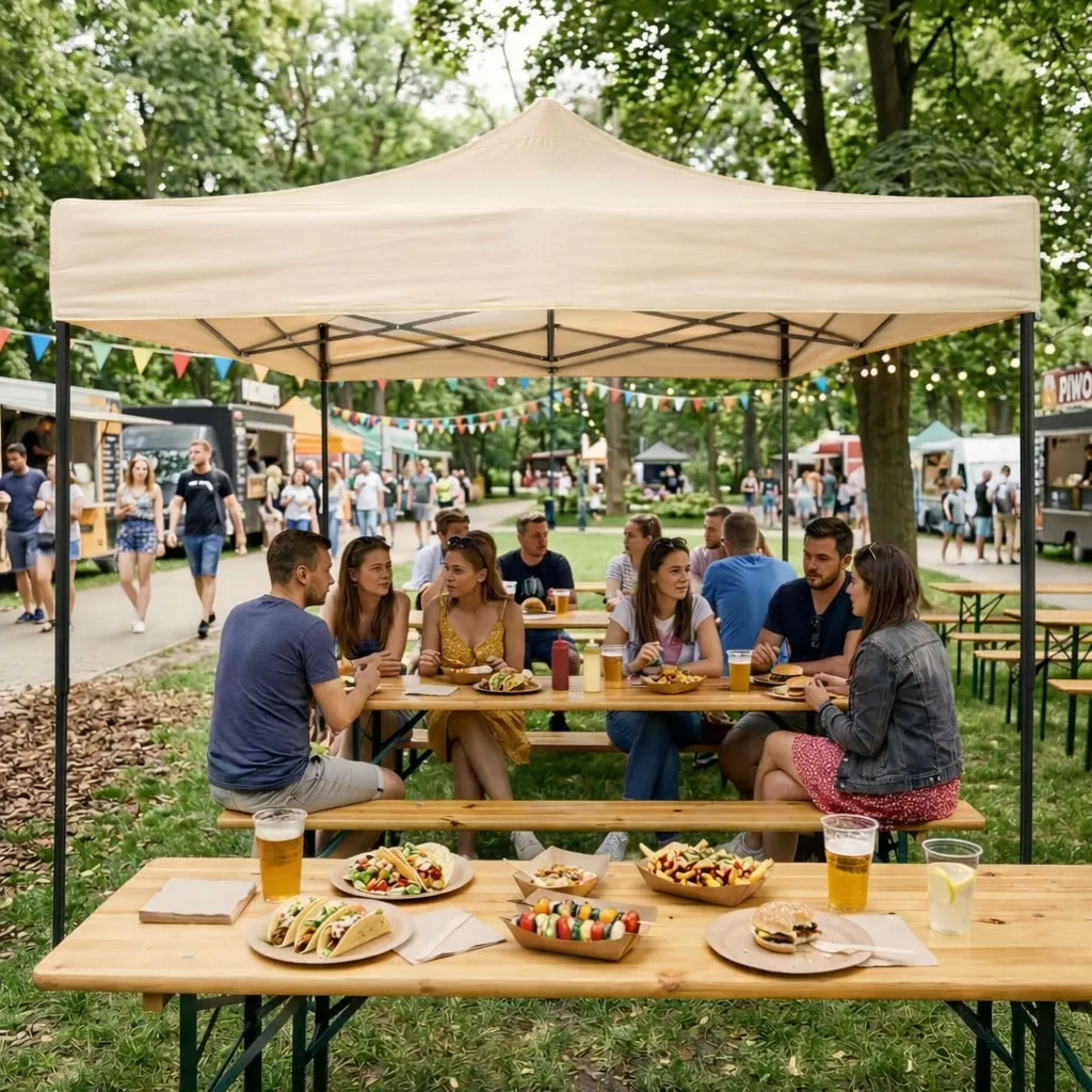 multigarden automatski samosklapajući vrtni paviljon 3 × 3 m, bež - slika 3