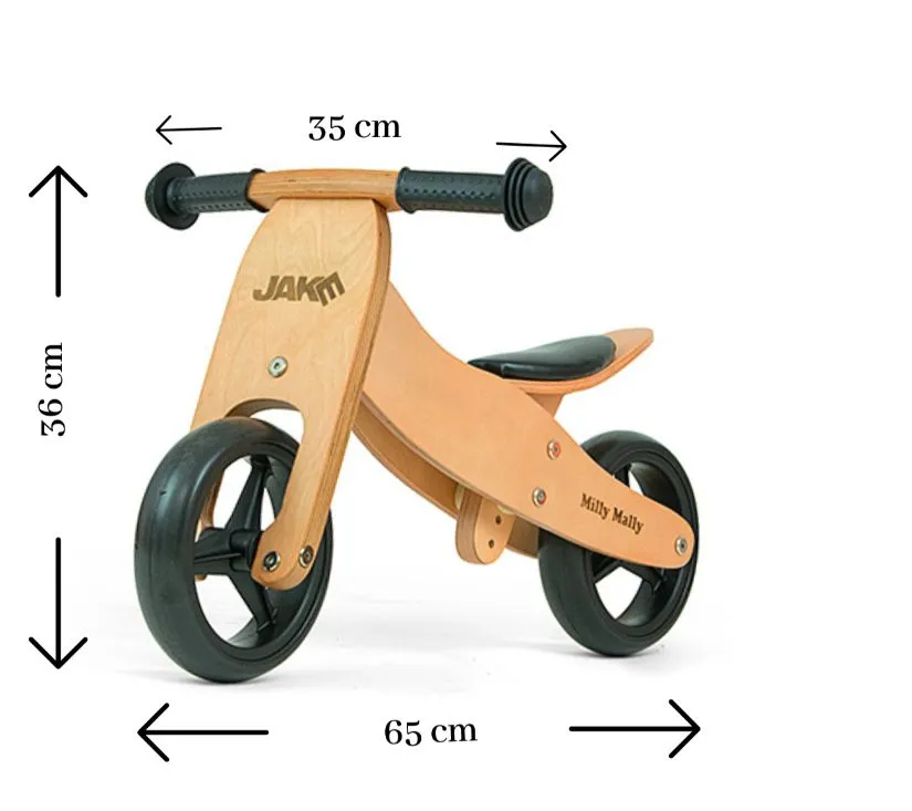 milly mally dječji bicikl bez pedala 2u1 jake natural - slika 5