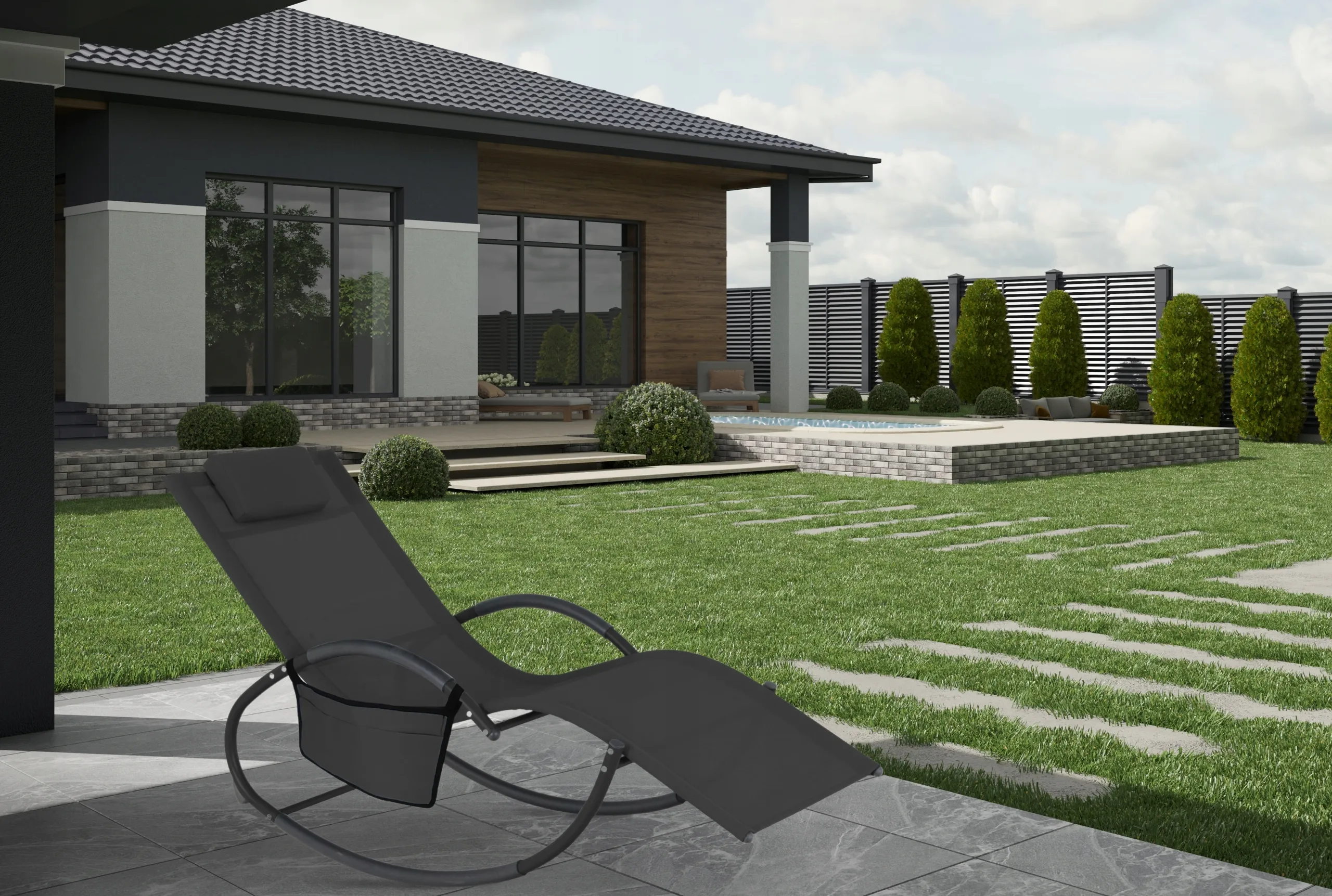gardenline vrtna ljuljačka - crna - slika 5