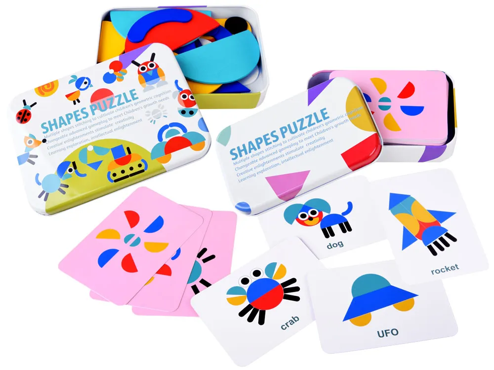 montessori drvena slagalica tangram za4377 - slika 3