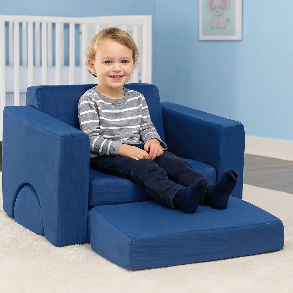ecotoys dječja modularna fotelja – plava, sklopiva, 8 mekanih jastuka - slika 3