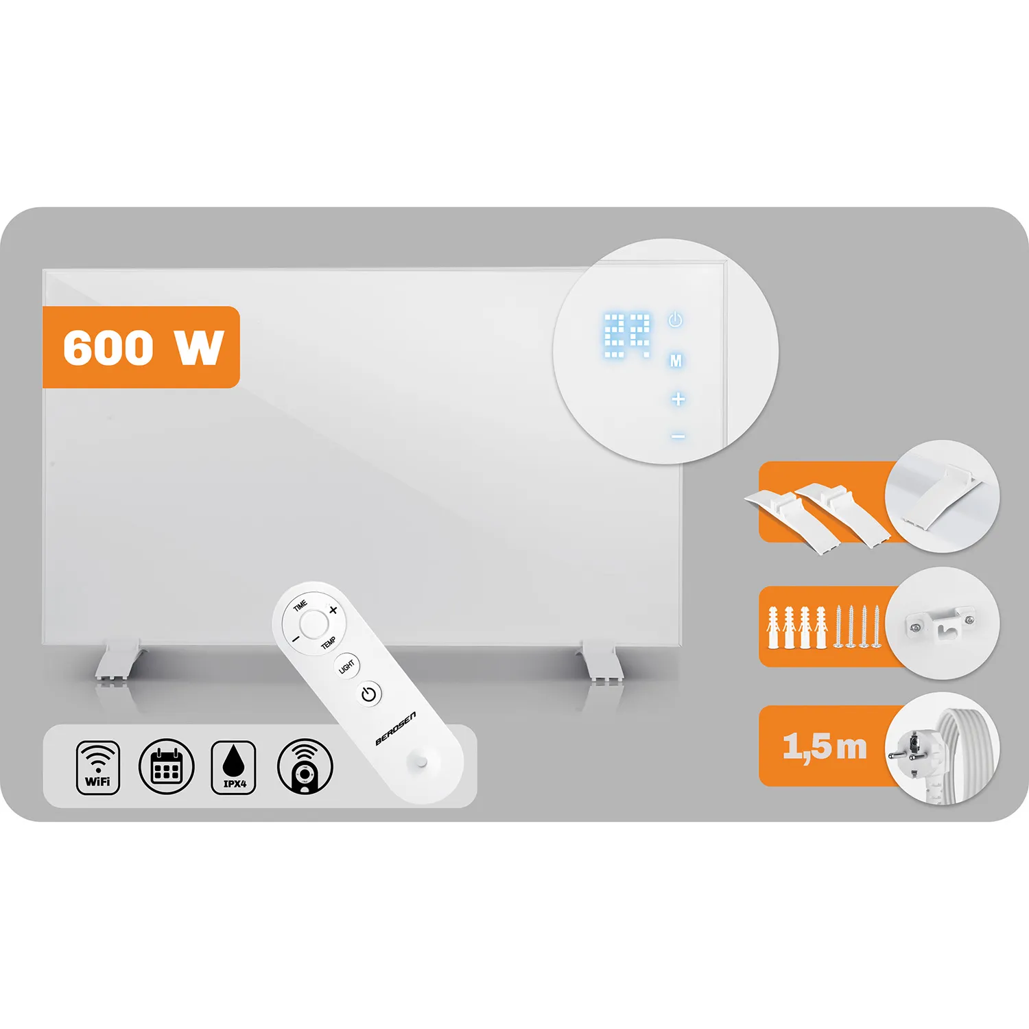 infracrveni grijač 600w berdsen bd-981 wifi aplikacija za daljinsko upravljanje - slika 5