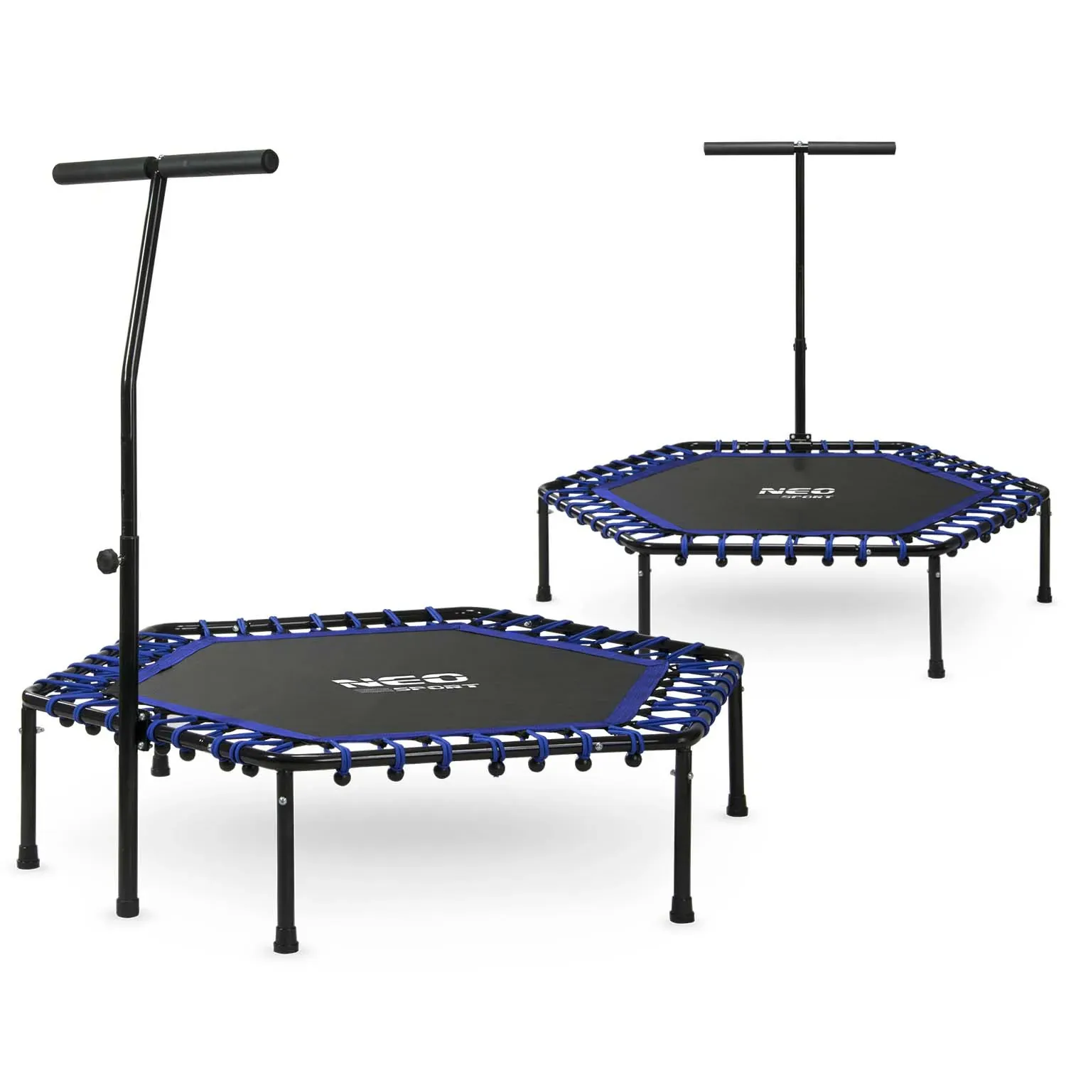 Neo-Sport fitness trampolin s ručkom 127 cm – šesterokutni, plava - Pribislavec