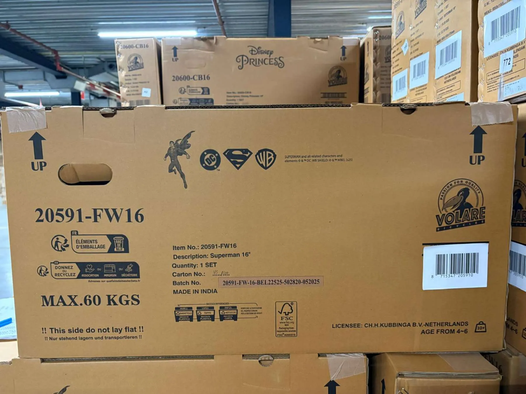 volare dječji bicikl superman 16″ plave boje, s dvije ručne kočnice - slika 14