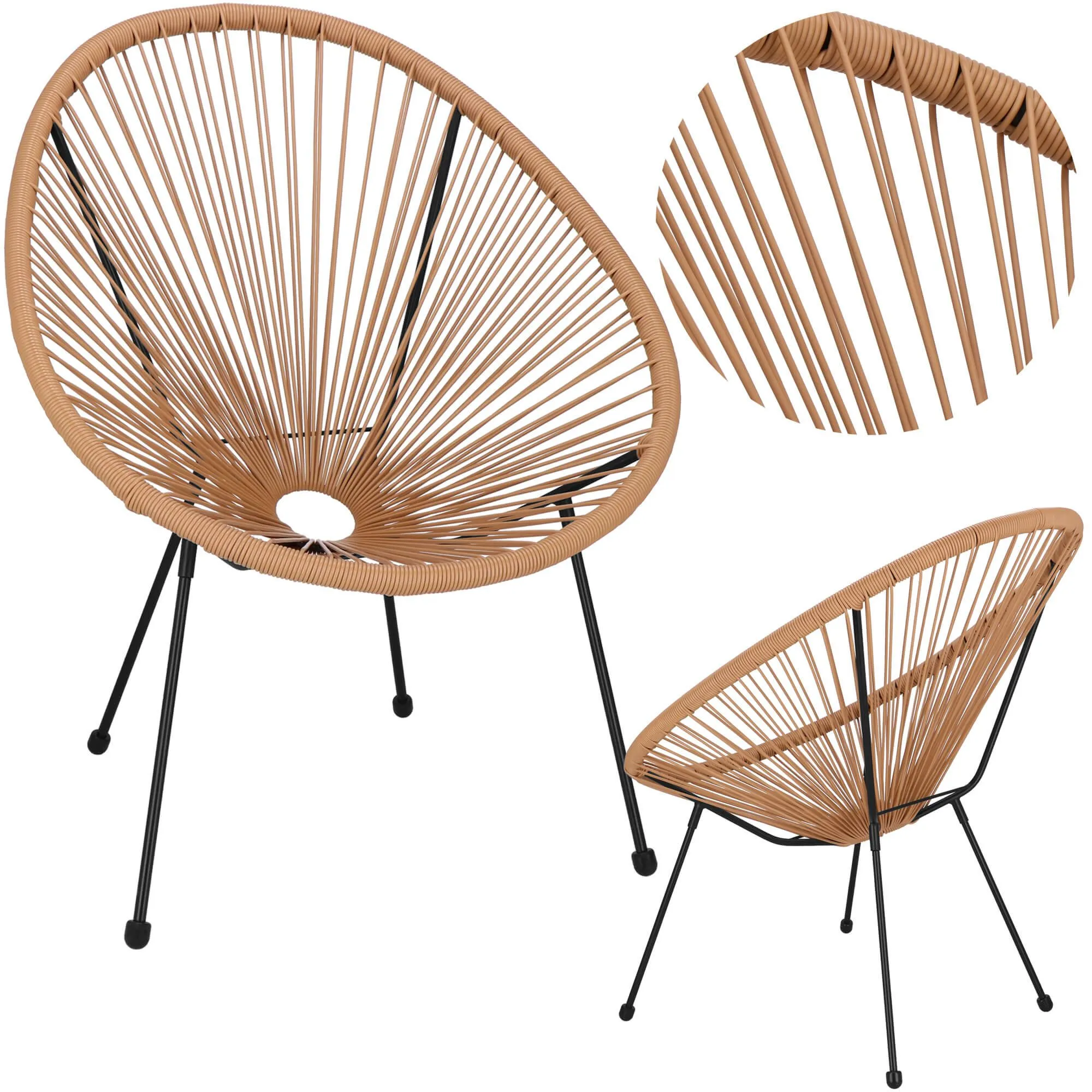 springos vrtna stolica od ratana,bež 72 x 82 x 85 cm - slika 10