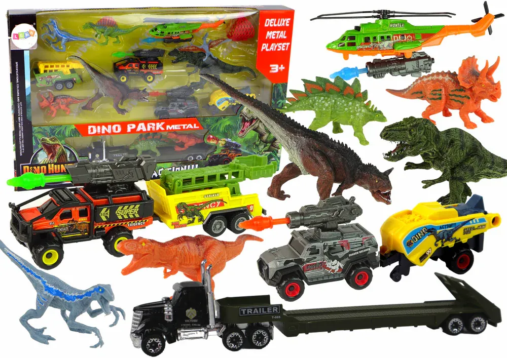 set vozila s 8 dinosaura - slika 2