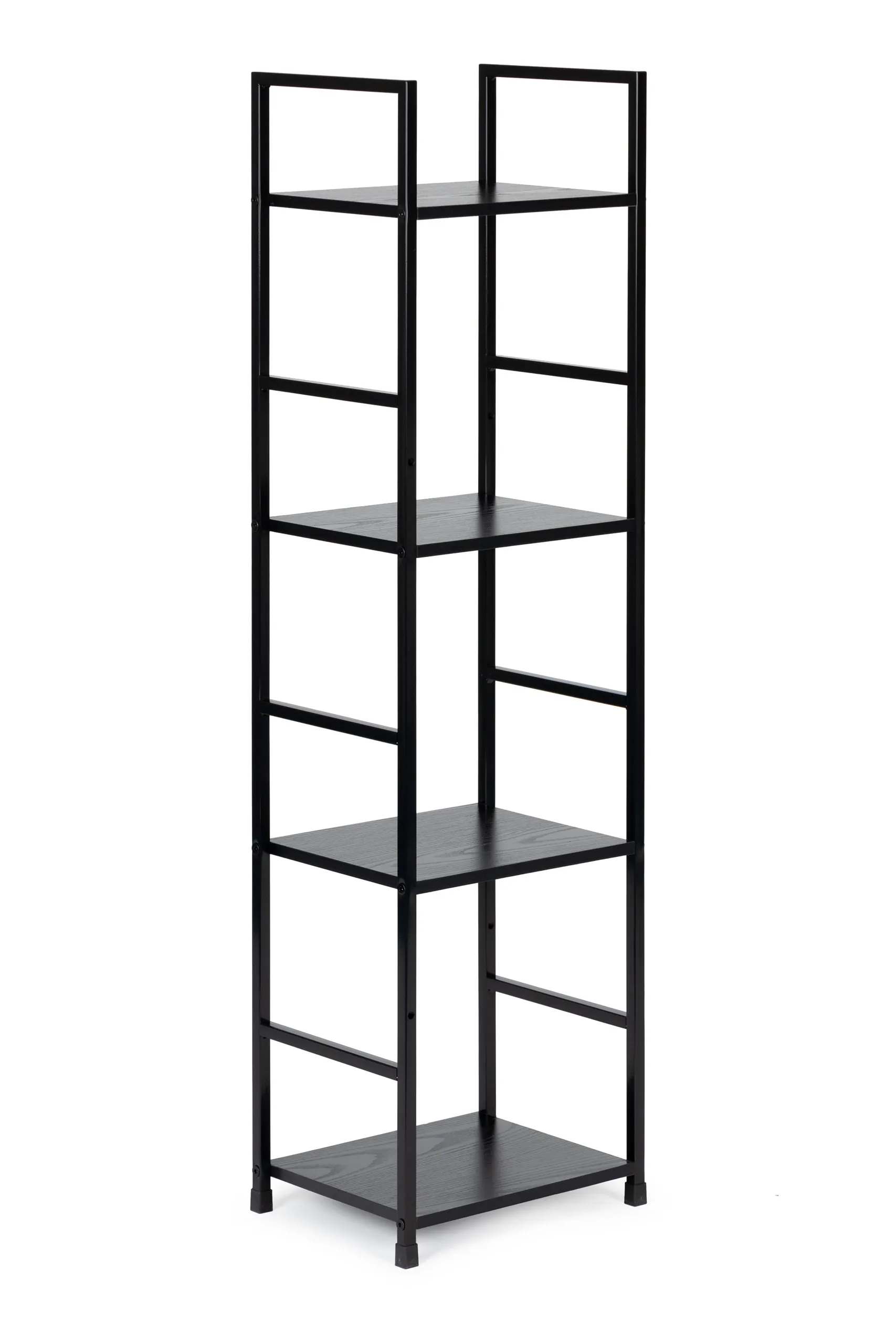 modernhome loft polica za knjige, 4 razine, crna - slika 6