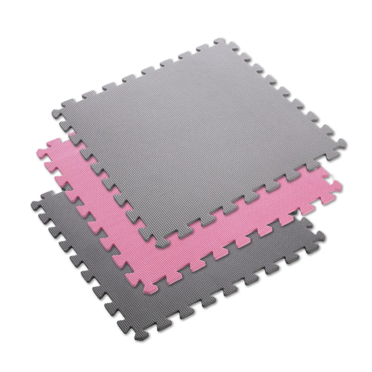set od 9 zaštitnih podloga u obliku slagalice za teretanu 60x60x1,0 cm sivo roza - slika 10