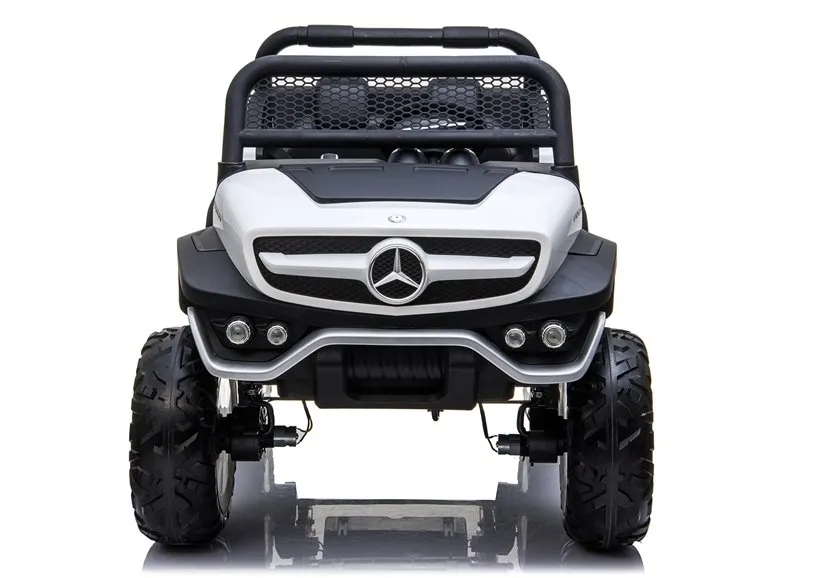 mercedes unimog - automobil na akumulator, bijeli 4x4 - slika 3