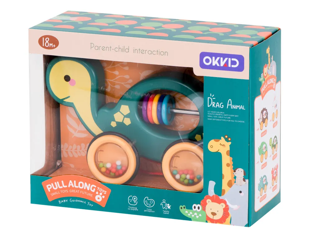 montessori drvena kornjača zvečka na žici - slika 8