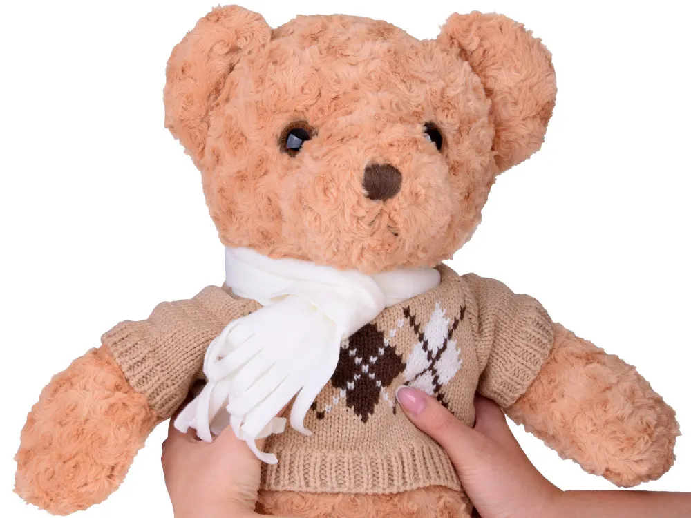 mekani medvjed teddy u džemperu i šalu, 60 cm - slika 6