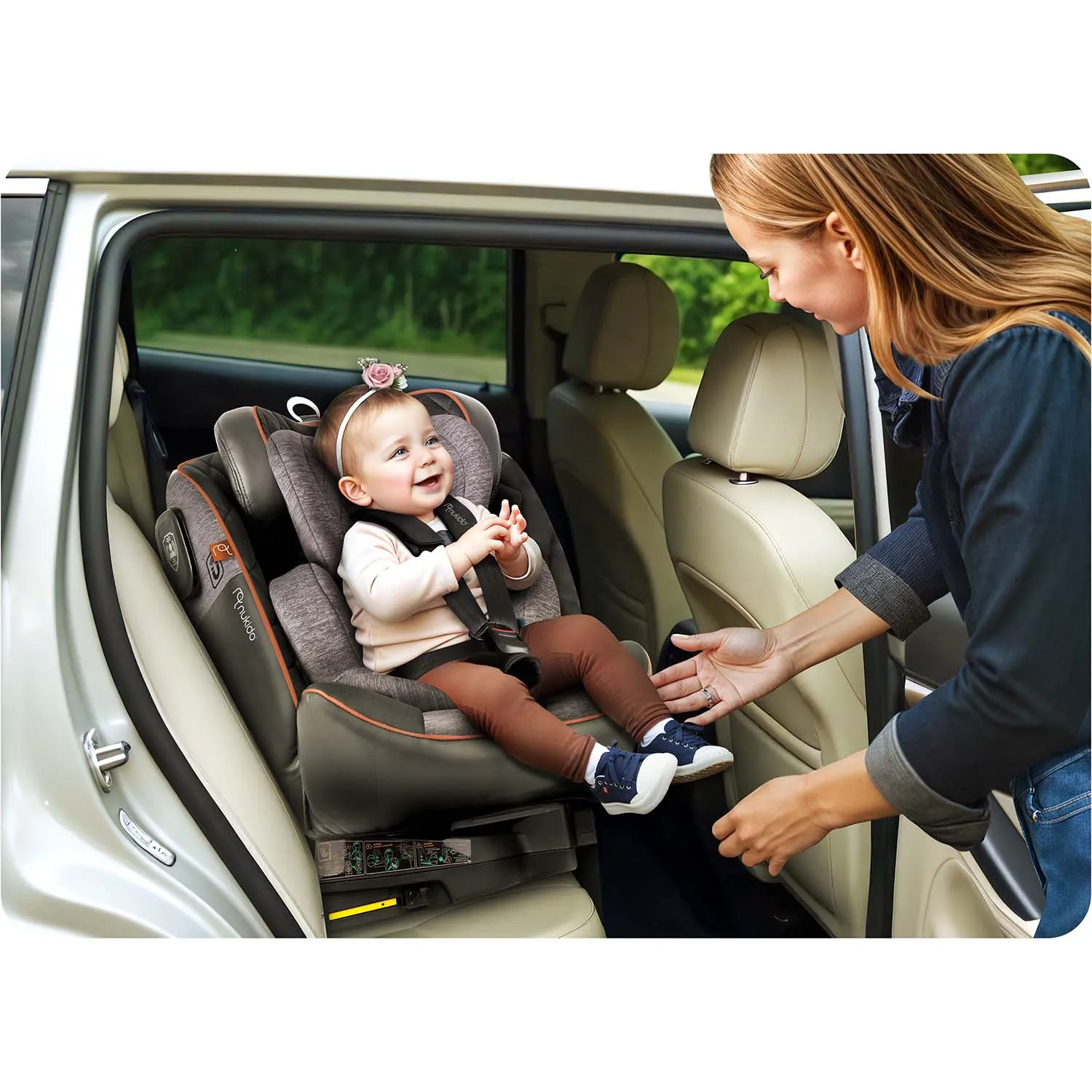 nukido prestige line autosjedalica crna i siva 0-36 kg isofix - slika 4