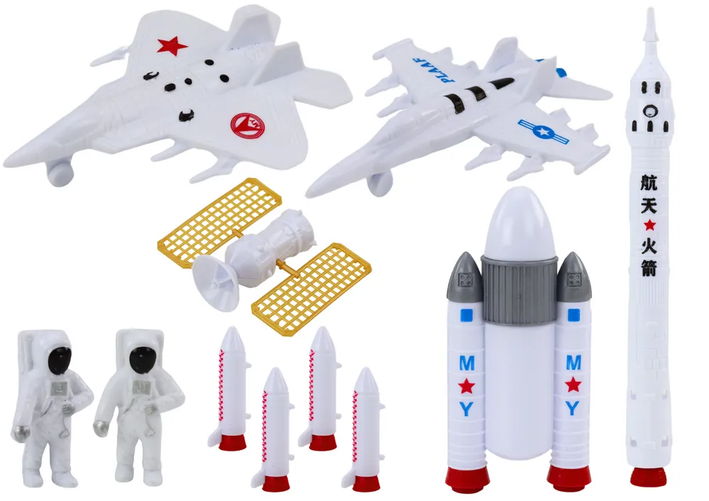 set svemirskih figura astronauti, rakete 11 dijelova - slika 3