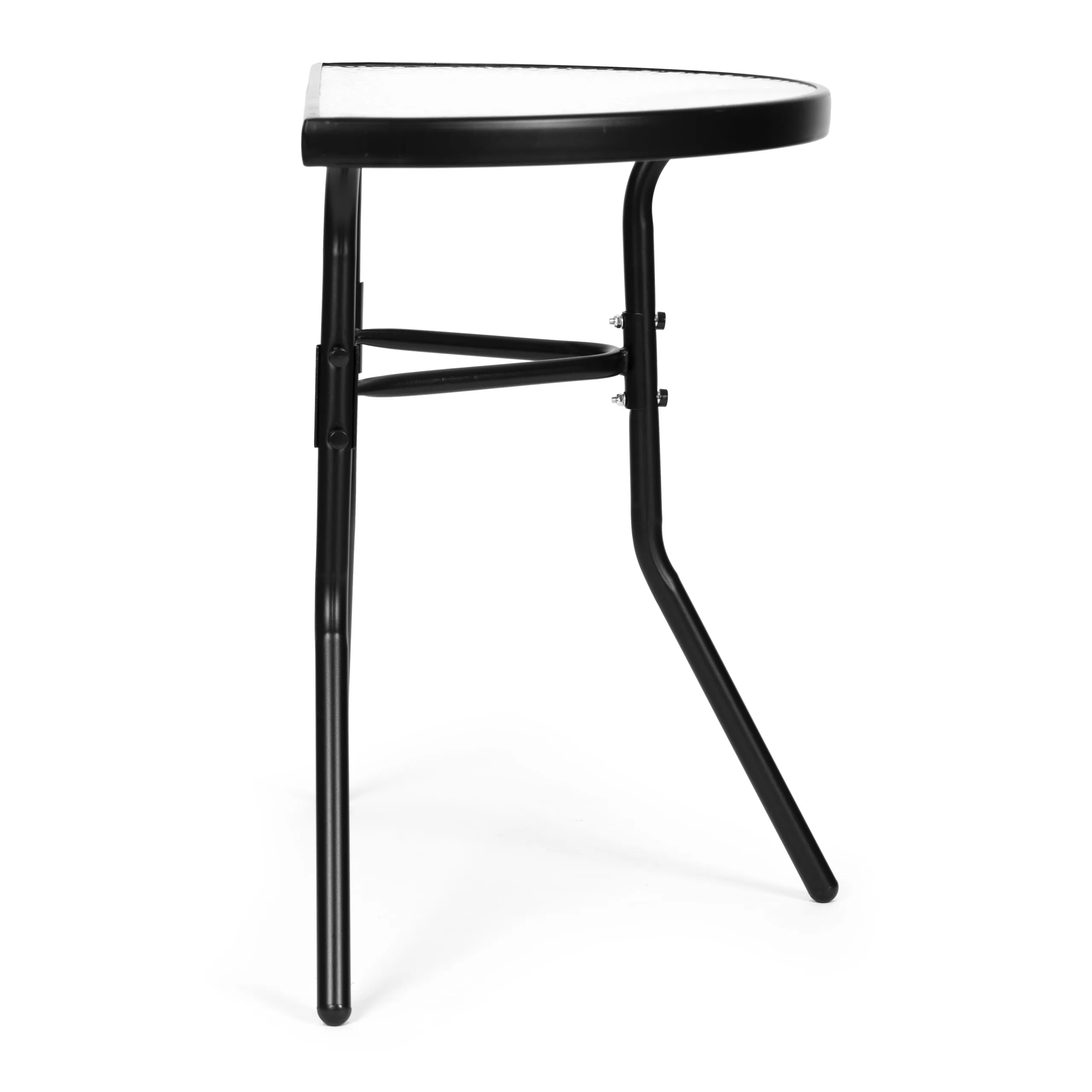 polukružni vrtni stakleni stol 70x43 cm - slika 5