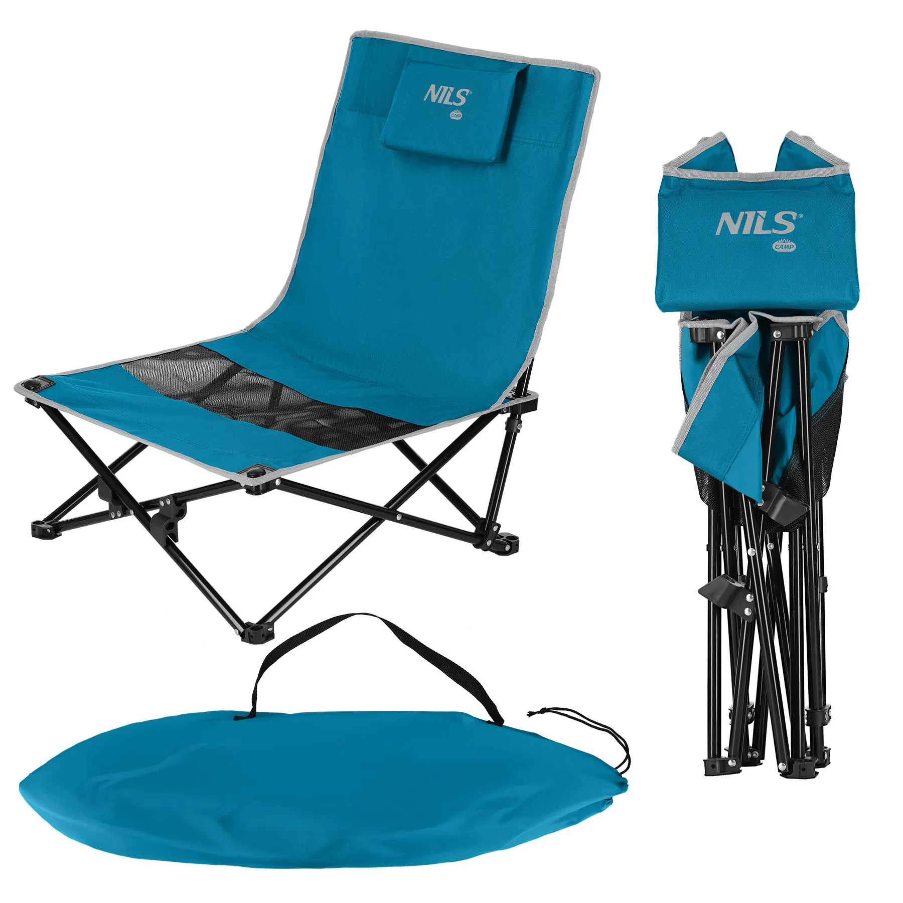 stolica za plažu plavo siva nils camp - slika 3