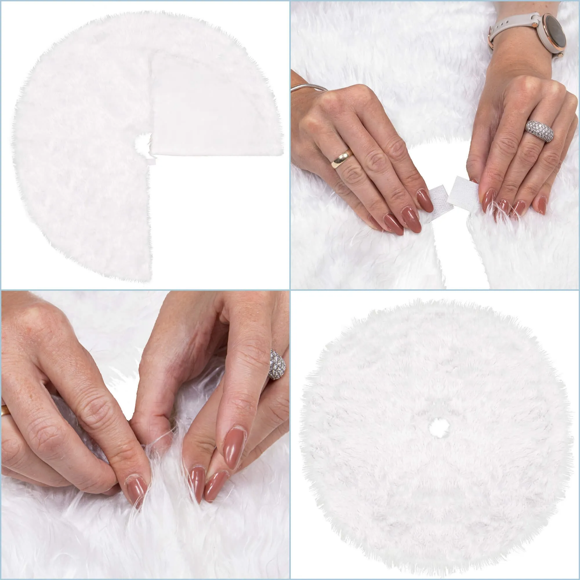 springos dekorativna podloga za bor, 120 cm, bijela - slika 5