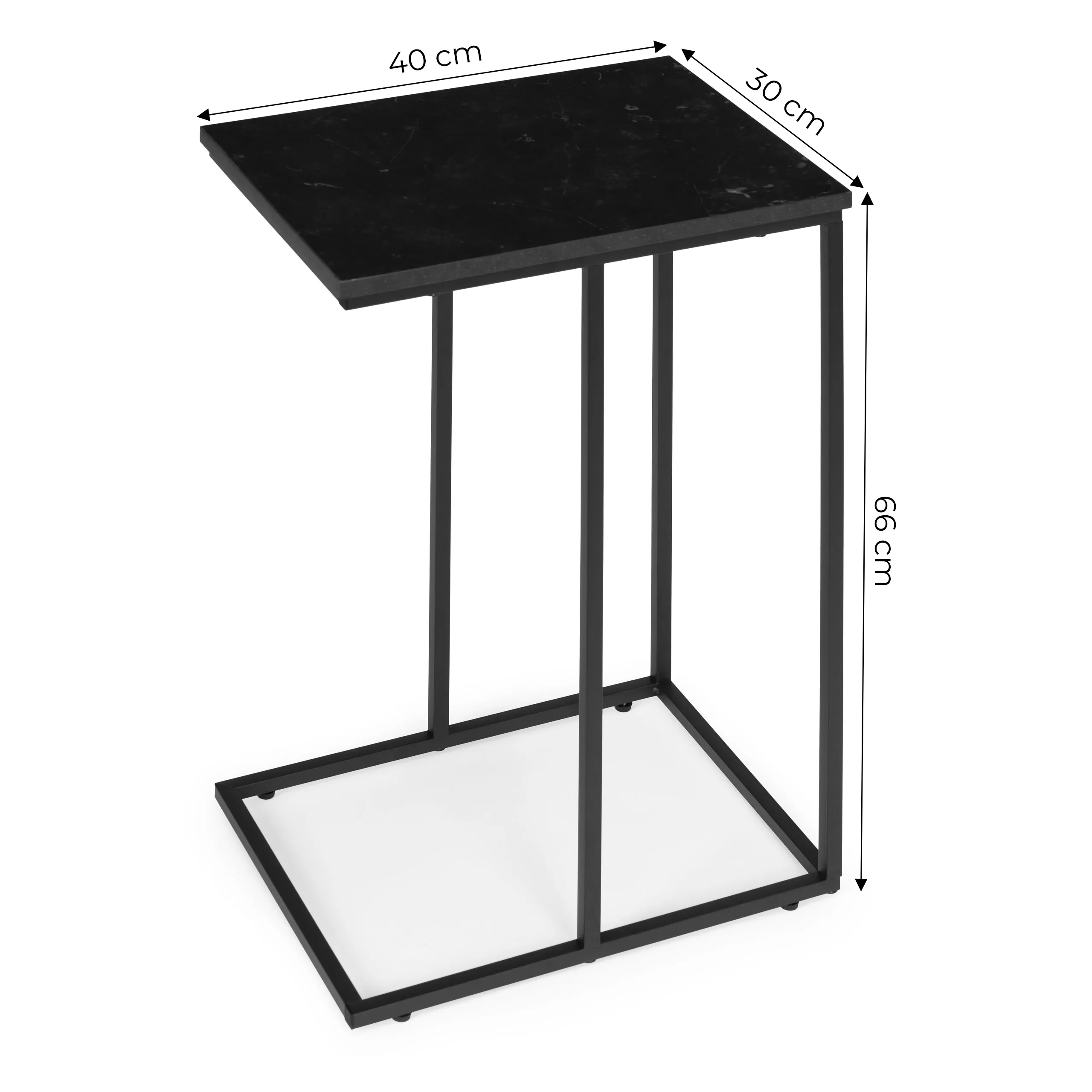 pomoćni stolić za laptop, stolić za kavu, c-oblik, modernhome - slika 9