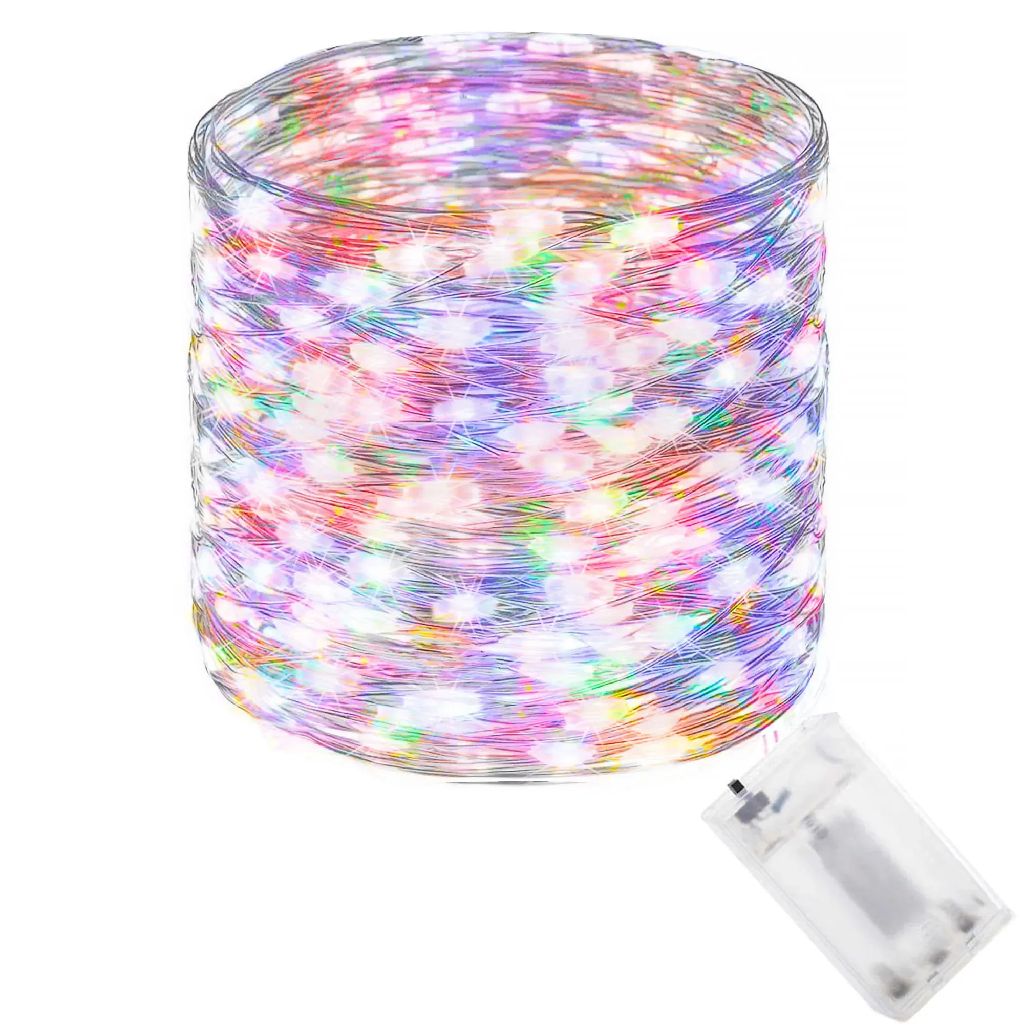 led lampice na baterije, 100 led šarene diode - slika 1