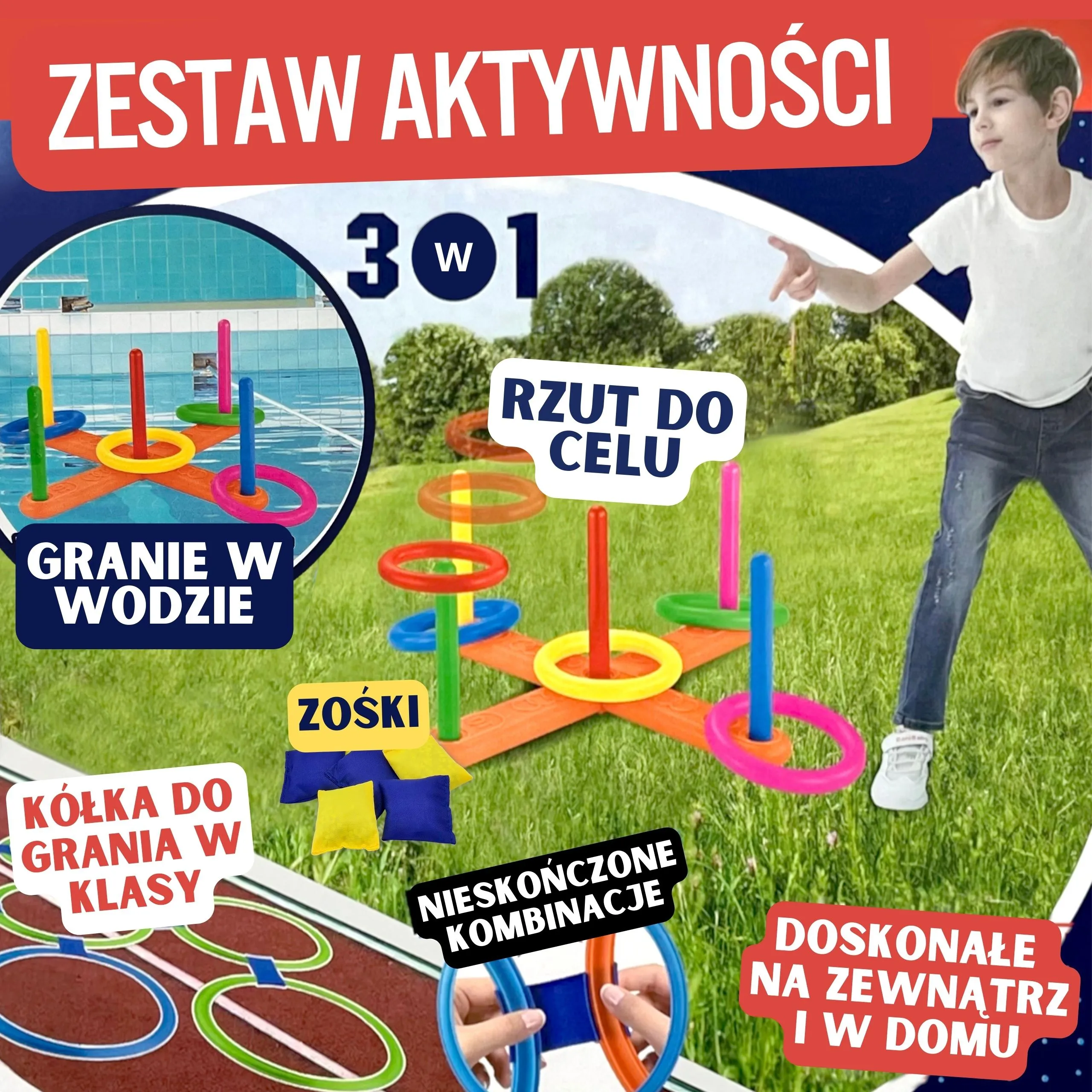 woopie društvena igra 3 u 1 bacanje diskova, vreća - slika 3