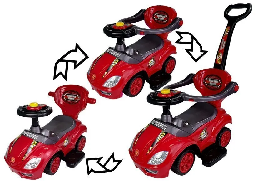 crveni 3u1 mega car za vožnju - slika 3
