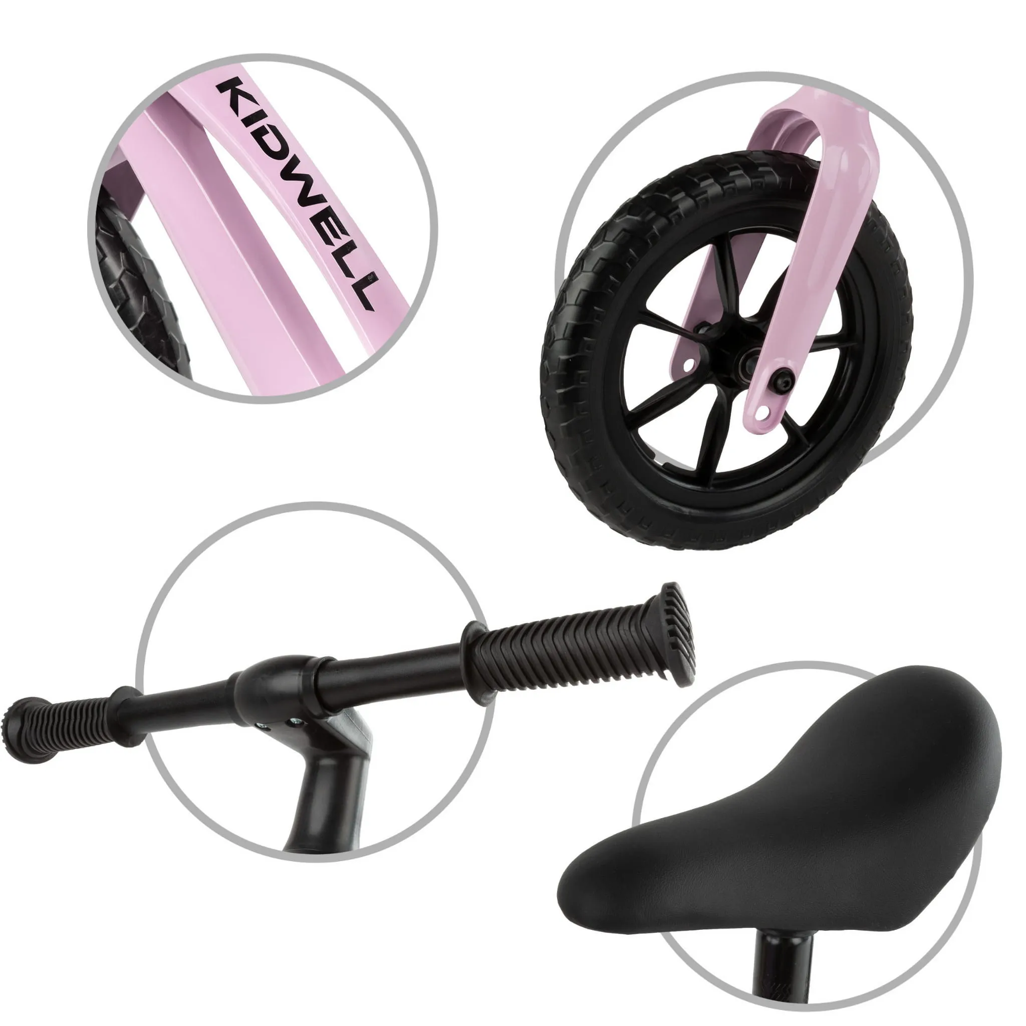 kidwell vito dječji bicikl bez pedala, pink - slika 5