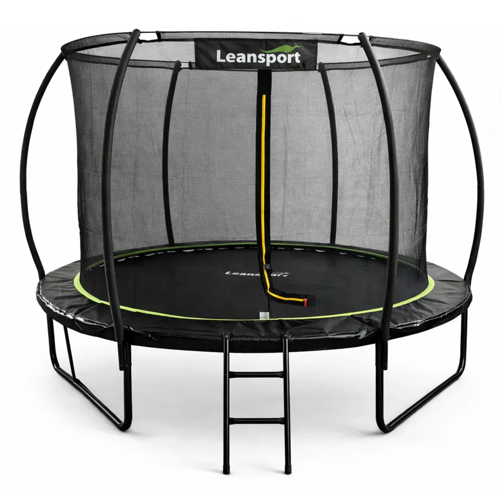 vrtni trampolin s unutarnjom mrežom crno-zeleni 252 cm 8 stopa - slika 2