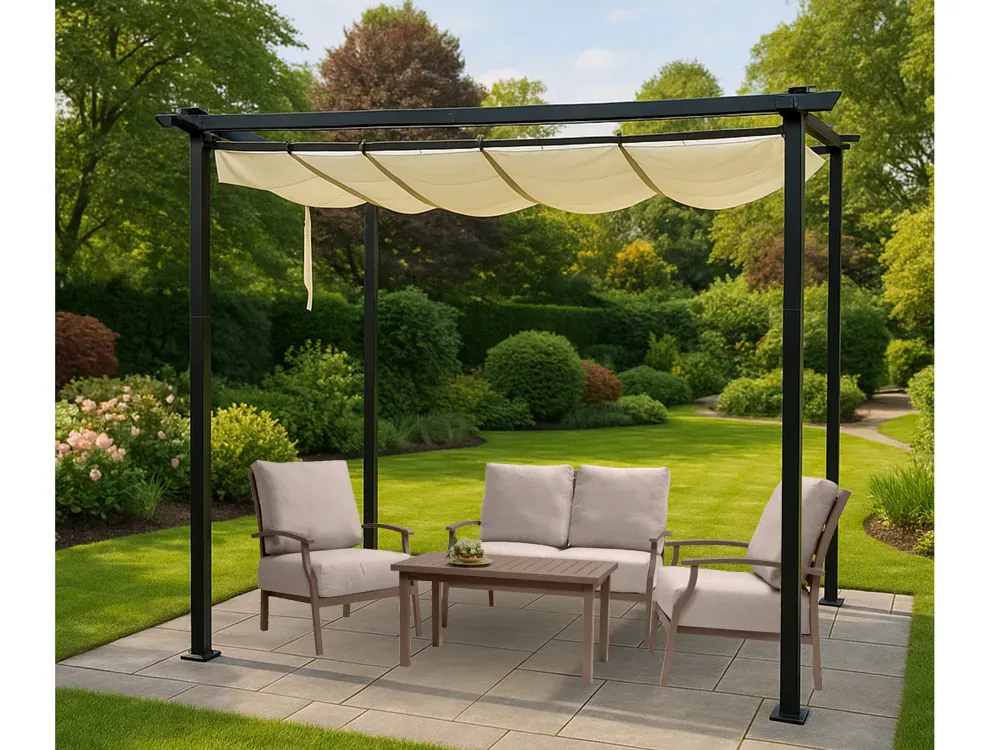 vrtna pergola para sole estivo 3x3x2.4m vodootporni krov - slika 8