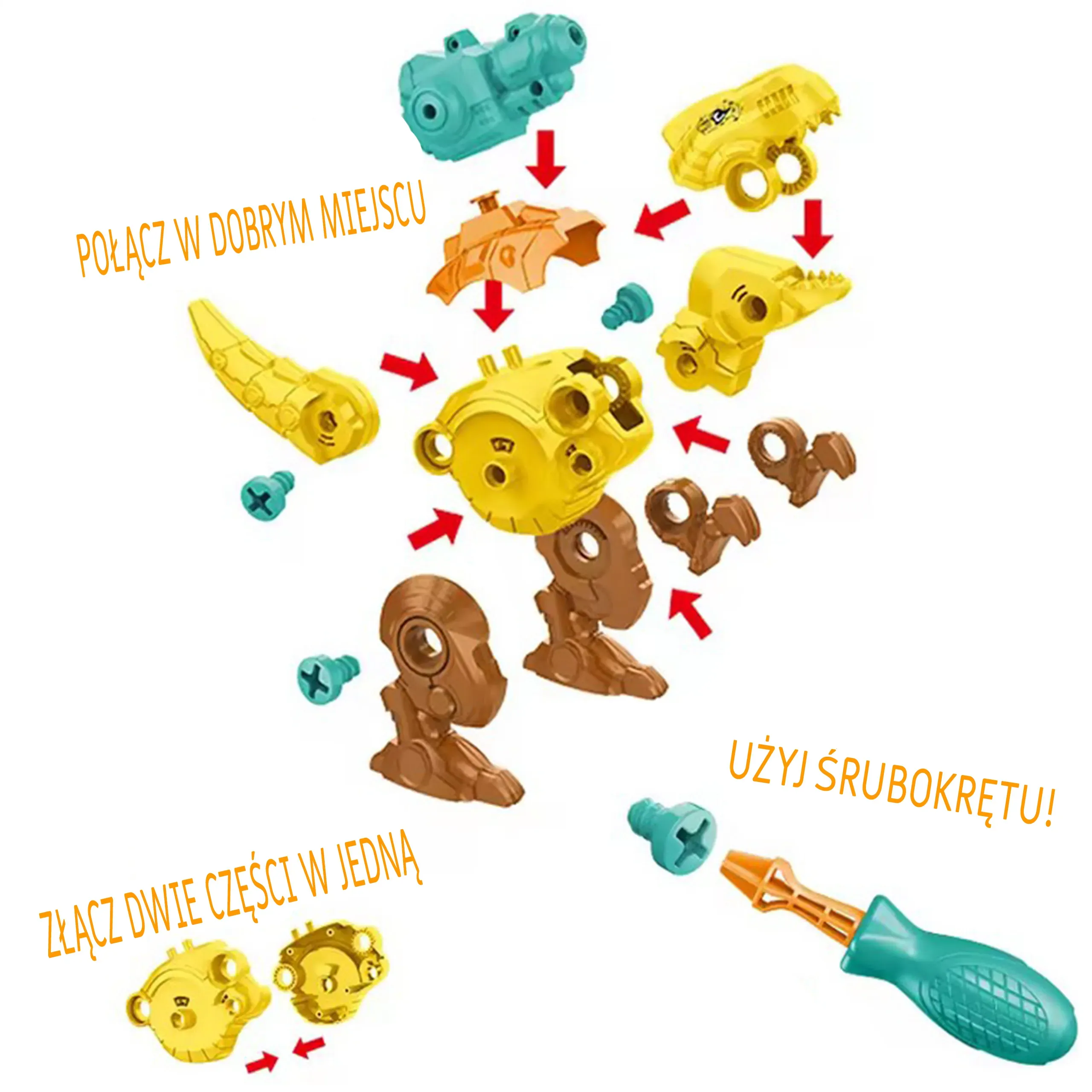 woopie konstrukcijski set za sastavljanje dinosaura 3 kom - slika 2